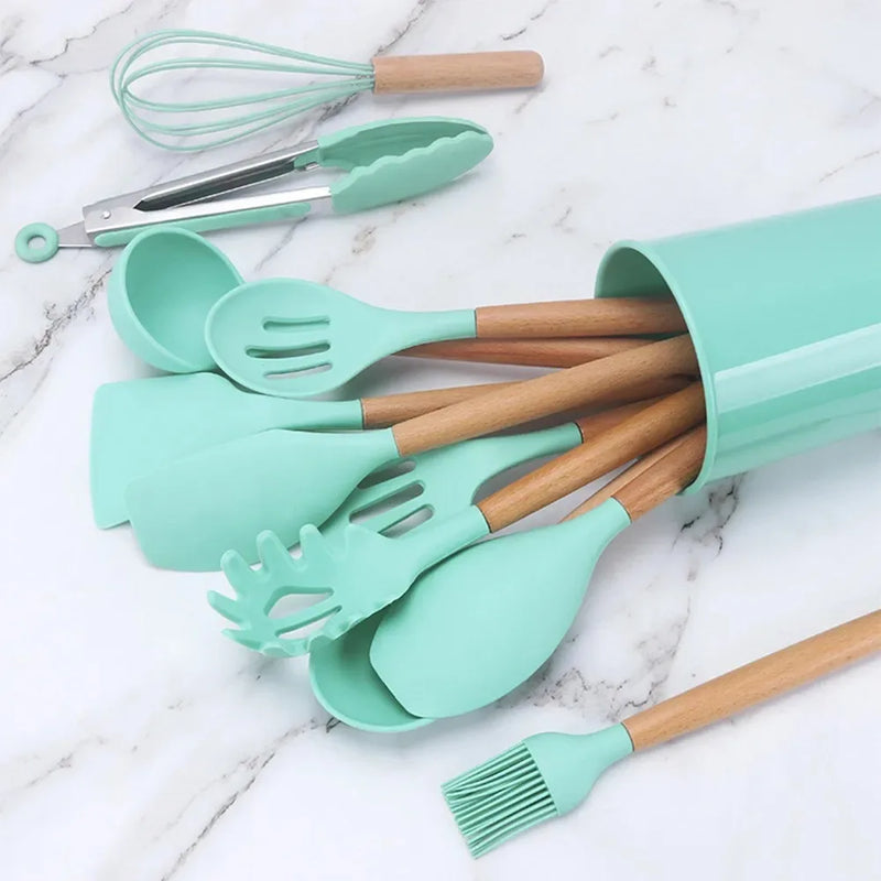 Kit 12 Peças Colher para Cozinha de Silicone