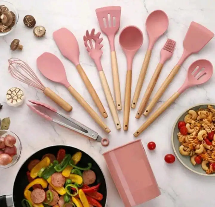 Kit 12 Peças Colher para Cozinha de Silicone