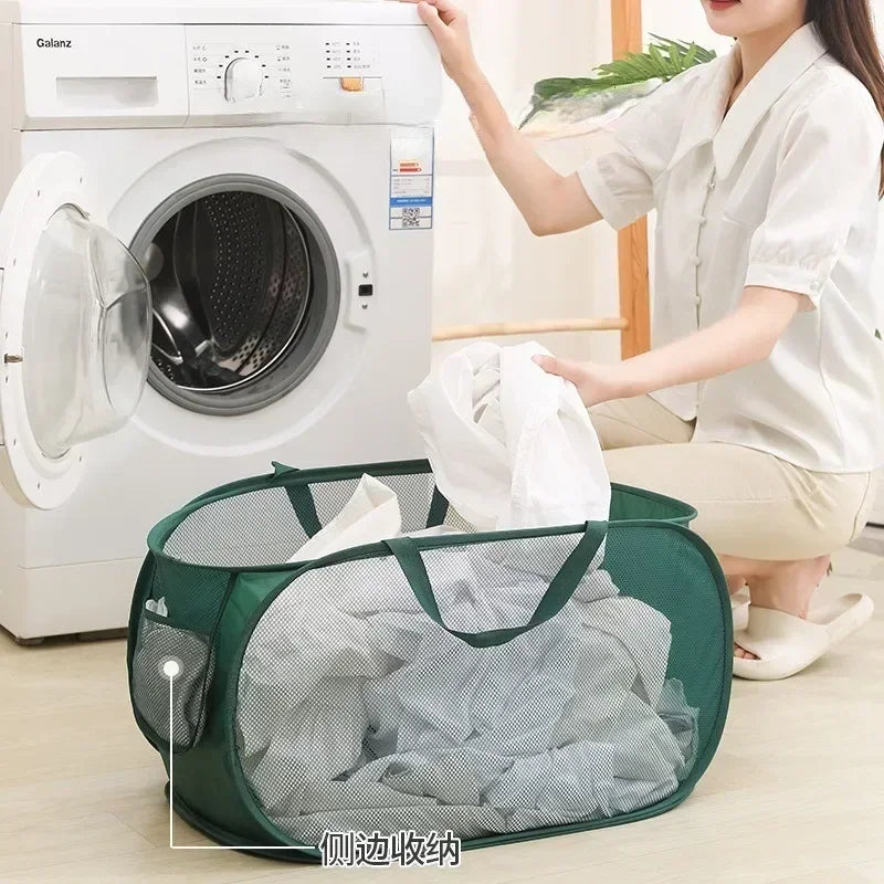 Cesto de Lavanderia e Armazenamento de Roupa Dobrável